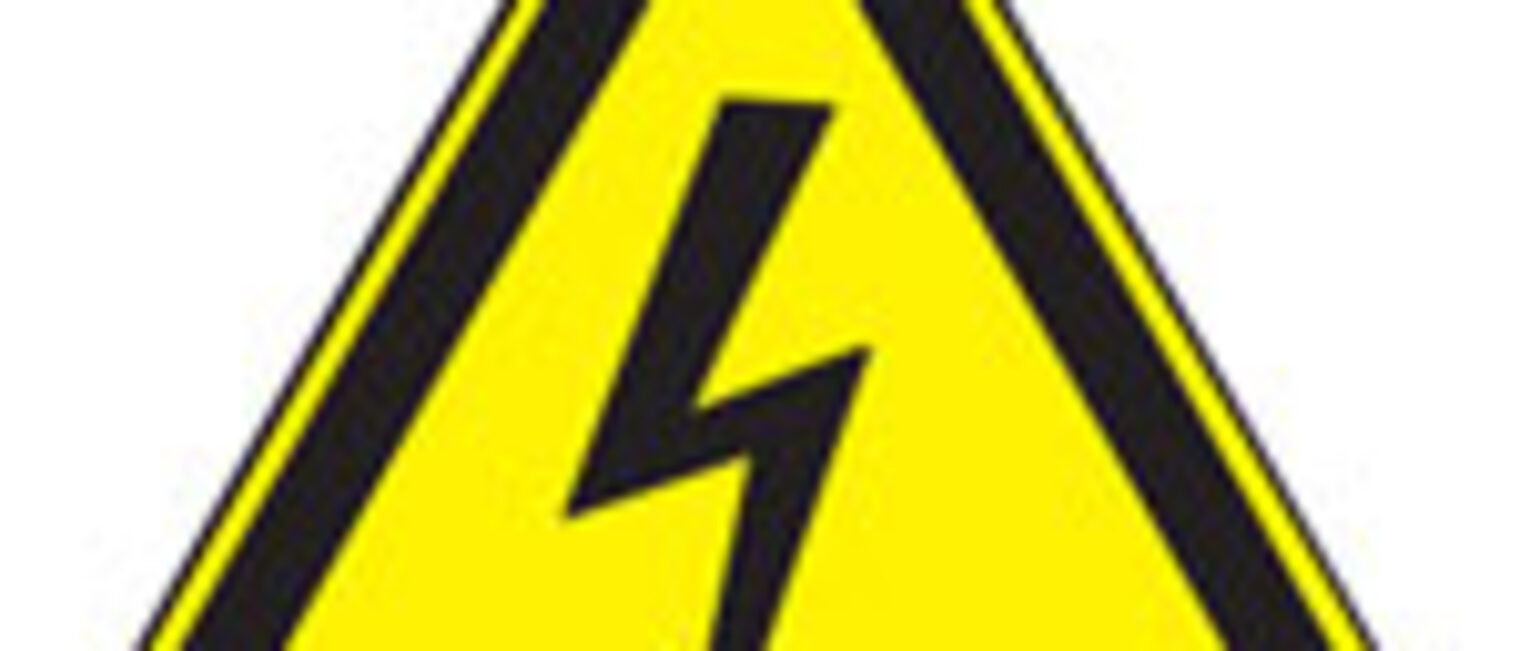 Gelbes-Hochspannungsschild