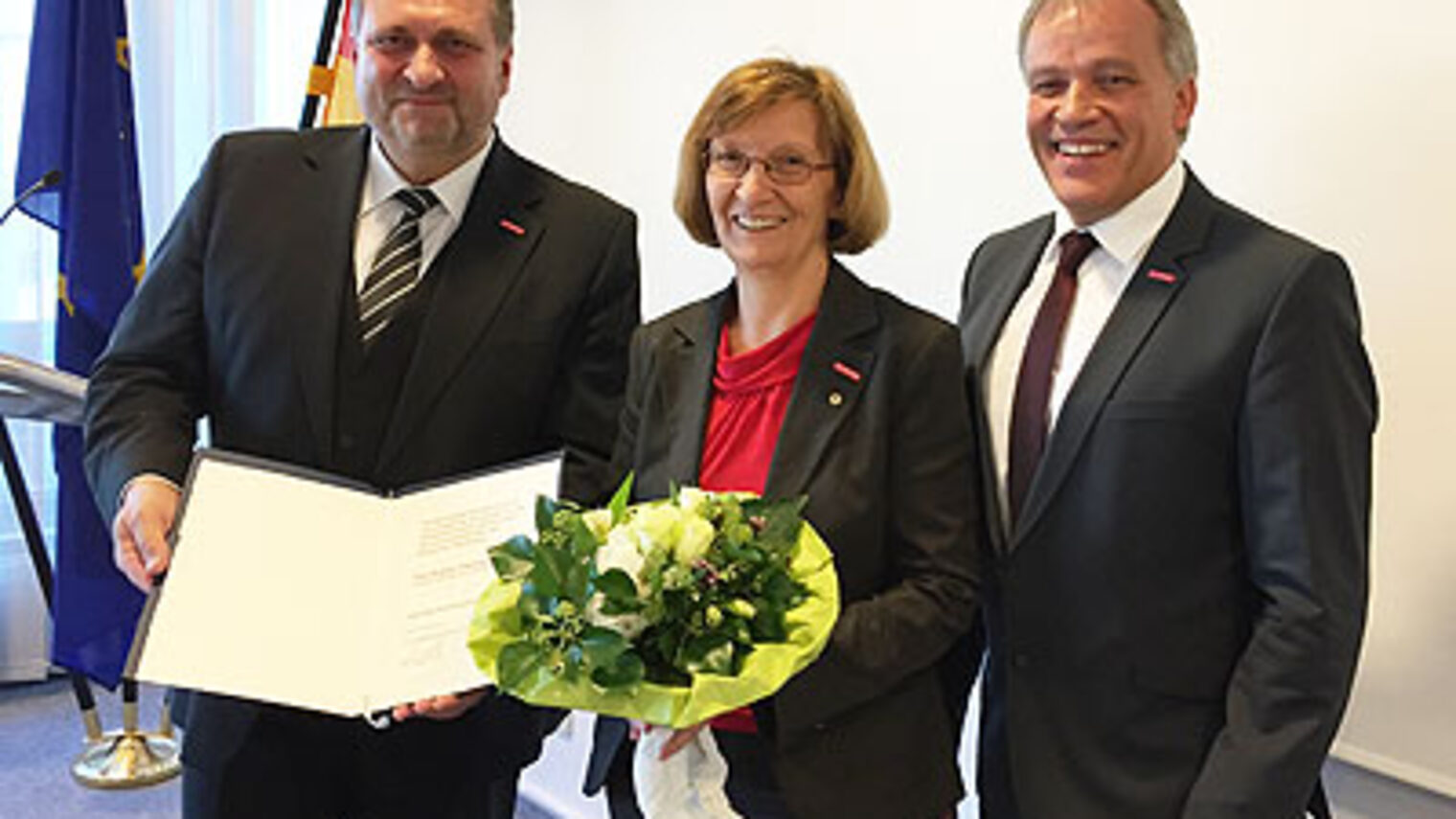 ZDH-Präsident Hans Peter Wollseifer, Präsidentin Brigitte Mannert, Kurt Krautscheid, Sprecher der Arbeitsgemeinschaft der Handwerkskammern Rheinland-Pfalz (vlnr)