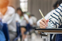 Exam at school with student's taking educational admission test in class, thinking hard, writing answer in university classroom, education and world literacy day concept Schlagwort(e): exam, student, school, test, classroom, education, admission, teacher, scholarship, university, stress, college, course, assessment, day, paper, literacy, business, degree, application, registration, training, back, people, letter, world, accessibility, applicant, apply, concentration, evaluation, examination, hand, group, international, knowledge, learning, lecture, month, national, note, opportunity, pass, read, register, result, studying, teaching, workshop, writing